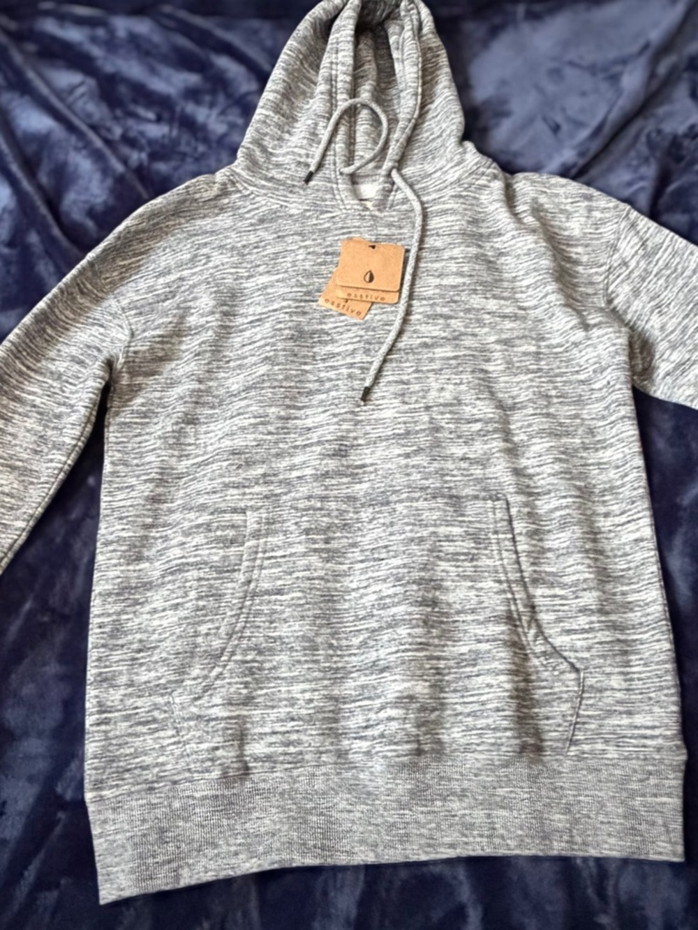 Cozy Grey Marled Hoodie Sweatshirt